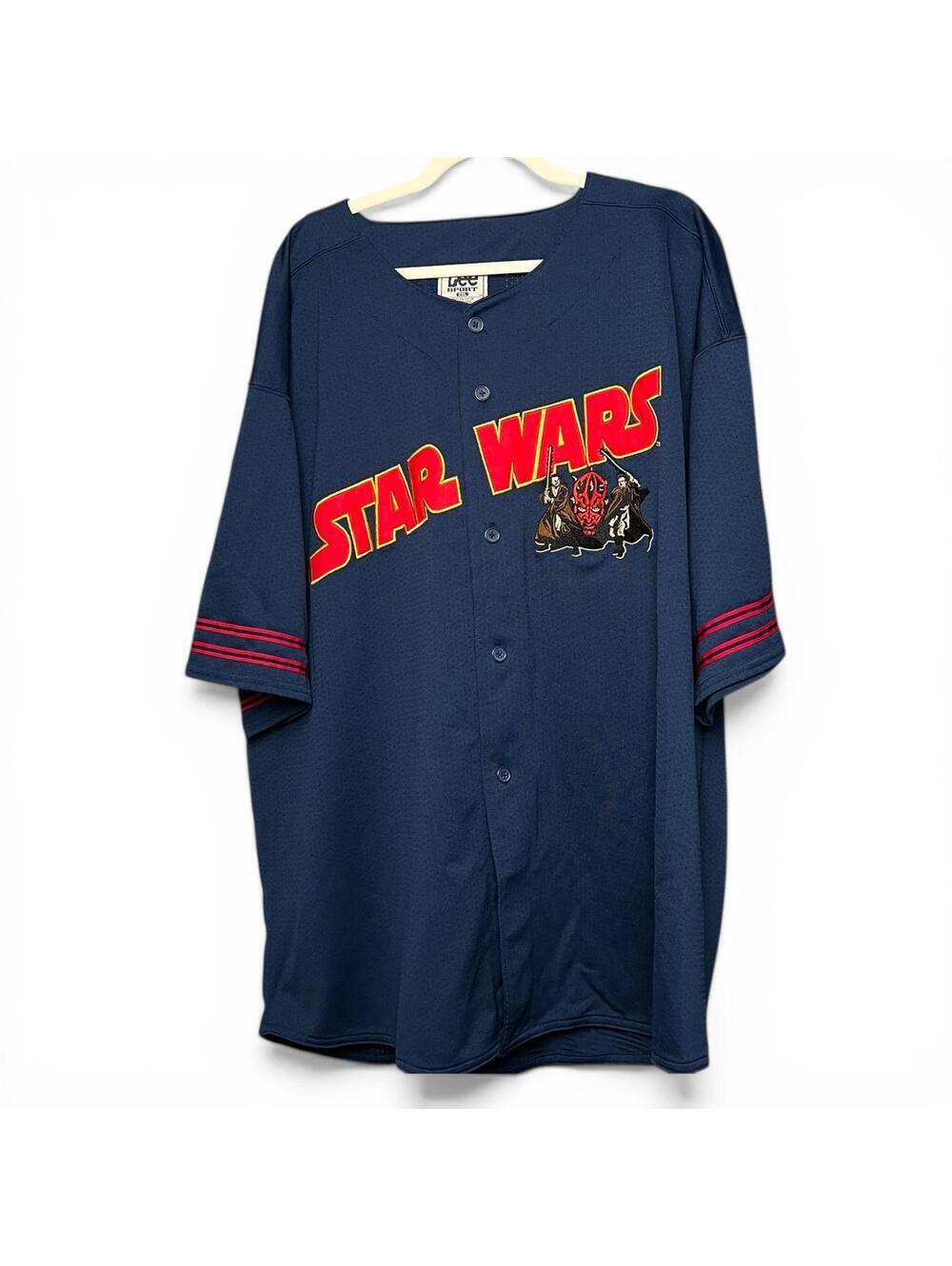 Vintage Lee Sport Star Wars Navy Blue Jersey Shirt 2XL